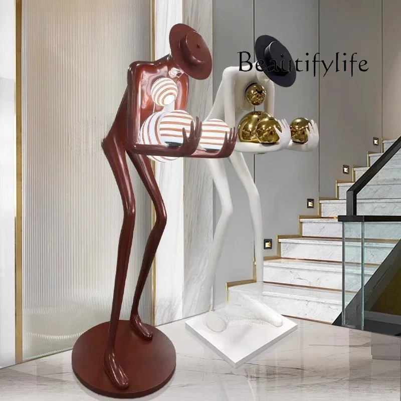 Humanoid statue sculpture long arm ball design exhibition hall ornament hotel living room sofa Nordic modeling
Humanoid statue sculpture long arm ball design exhibition hall ornament hotel living room sofa Nordic modeling
