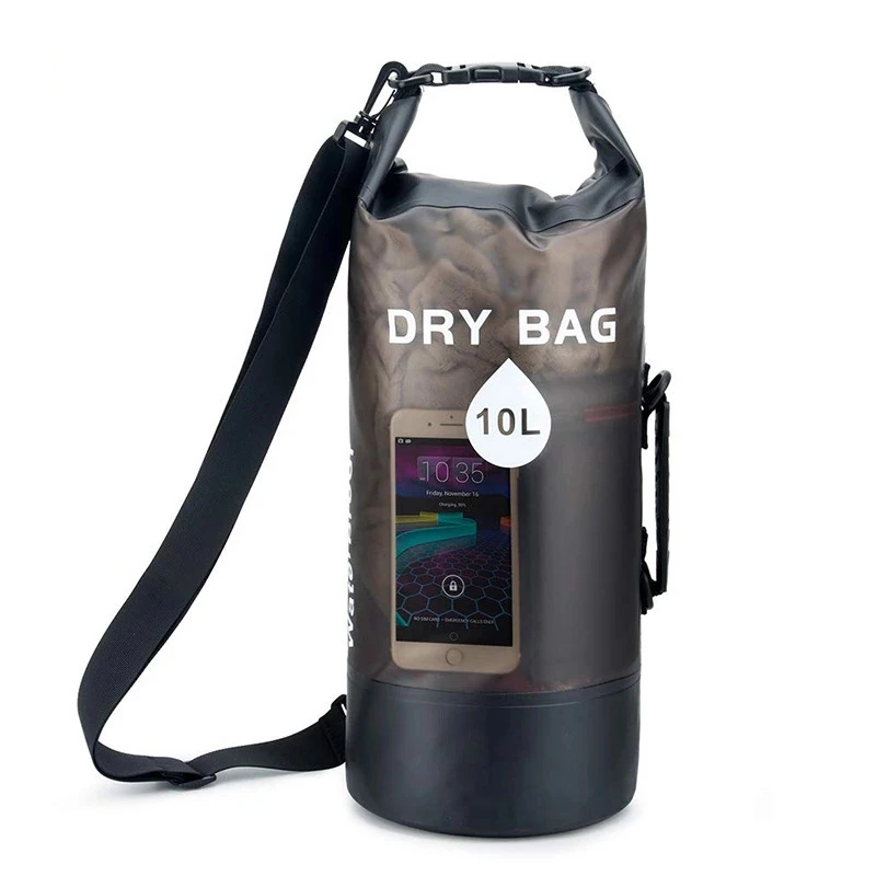 Transparent PVC Waterproof Dry Bag with Touch Screen Window for Beach Swimming
Transparent PVC Waterproof Dry Bag with Touch Screen Window for Beach Swimming
