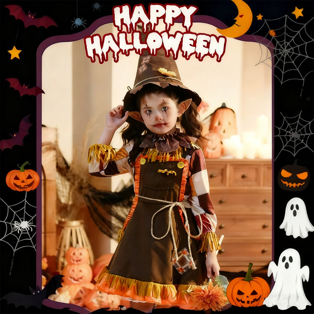 Halloween Children's Costume Pumpkin Outfits Country Girl Dress Role-playing Party Masquerade for Girls Field Dancer Dress 
Halloween Children's Costume Pumpkin Outfits Country Girl Dress Role-playing Party Masquerade for Girls Field Dancer Dress