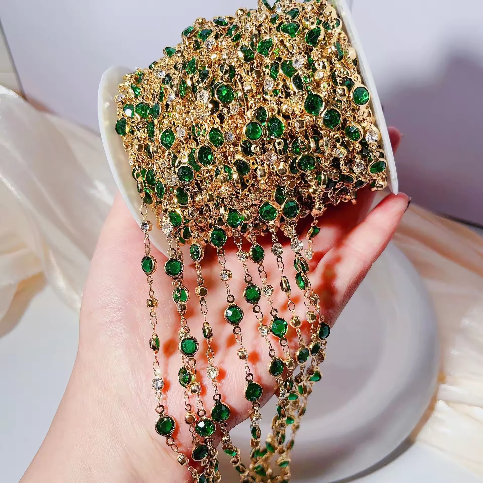 1Meter Multicolored Crystal Bead Chains KC Gold Color Copper Chain For DIY Necklace Bracelet Jewelry Making Supplies Accessories
1Meter Multicolored Crystal Bead Chains KC Gold Color Copper Chain For DIY Necklace Bracelet Jewelry Making Supplies Accessories