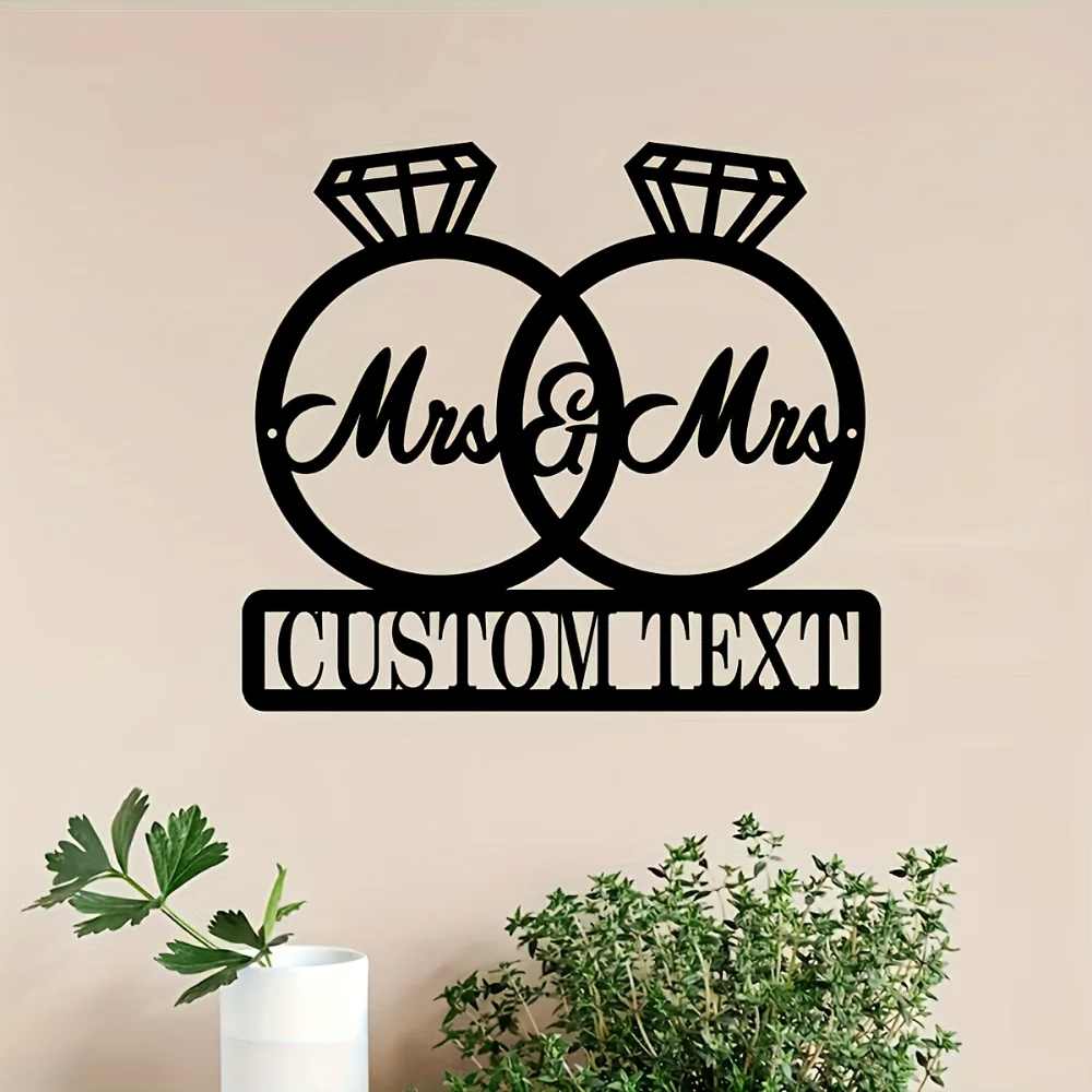 1pc Handcrafted Custom "Mrs & Mrs" Ring Wall Sculpture Personalized Vintage Metal Sign Romantic Home Decor Ideal Gift for Bride
1pc Handcrafted Custom "Mrs & Mrs" Ring Wall Sculpture Personalized Vintage Metal Sign Romantic Home Decor Ideal Gift for Bride