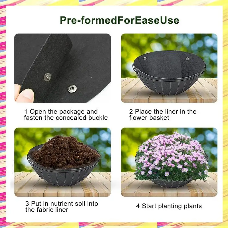 3PCS Hanging Flower Basket Liners Kit Fabric Hanging Plant Liners Set Round Planter Liners Non-Woven Black Felt Liners 14Inch
3PCS Hanging Flower Basket Liners Kit Fabric Hanging Plant Liners Set Round Planter Liners Non-Woven Black Felt Liners 14Inch