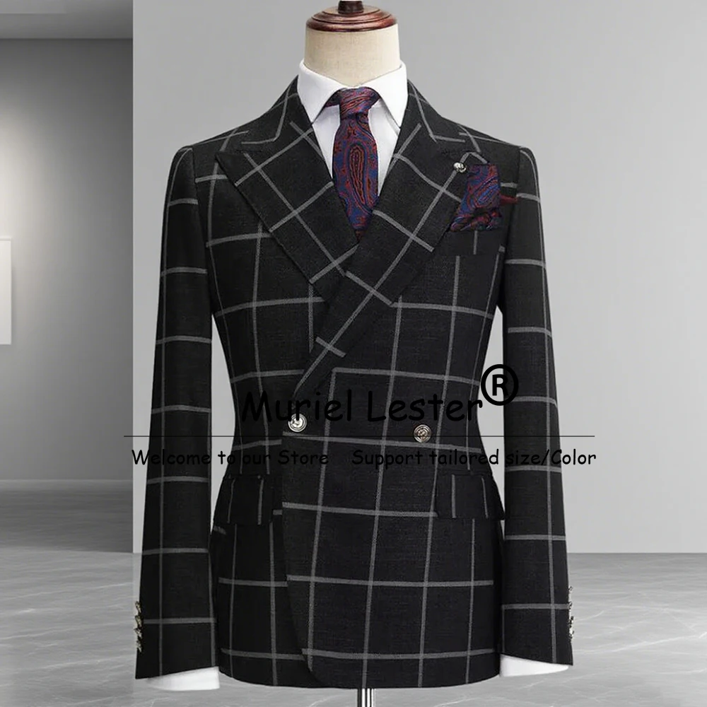 Классические черные клетчатые костюмы для мужчин на свадьбу, индивидуальные 2-х предметные смокинги для делового ужина, вечеринки, выпускного вечера, мужская модная одежда
Классические черные клетчатые костюмы для мужчин на свадьбу, индивидуальные 2-х предметные смокинги для делового ужина, вечеринки, выпускного вечера, мужская модная одежда