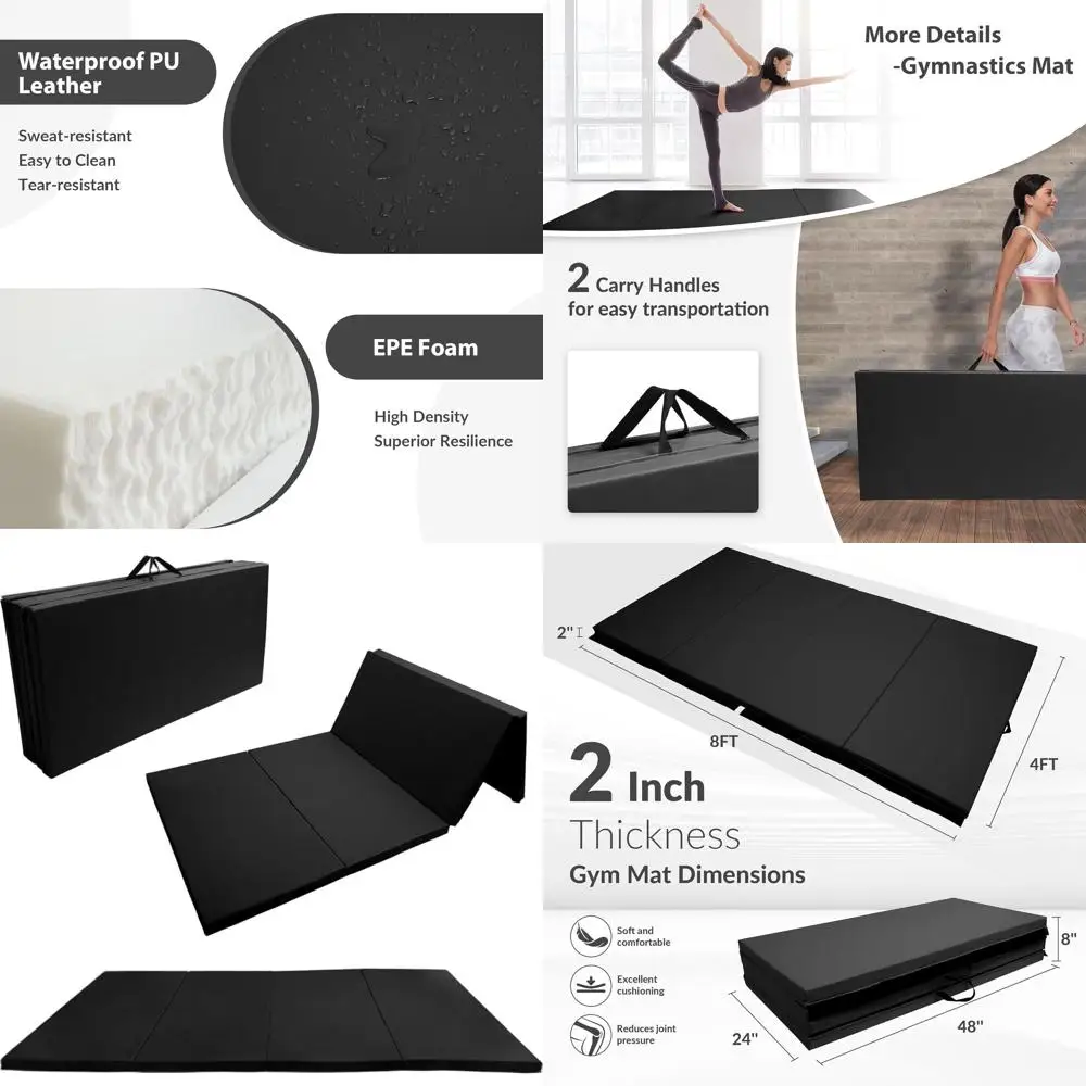 Portable 4x8ft Exercise Mat for Home Gym, Yoga, Pilates, and Fitness Workouts
Portable 4x8ft Exercise Mat for Home Gym, Yoga, Pilates, and Fitness Workouts