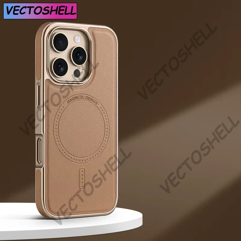 Luxury Business Plating Soft Frame Leather Case For iPhone 16 13 14 15 Pro Max Magsafe Magnetic Wireless Charge Shockproof Cover
Luxury Business Plating Soft Frame Leather Case For iPhone 16 13 14 15 Pro Max Magsafe Magnetic Wireless Charge Shockproof Cover