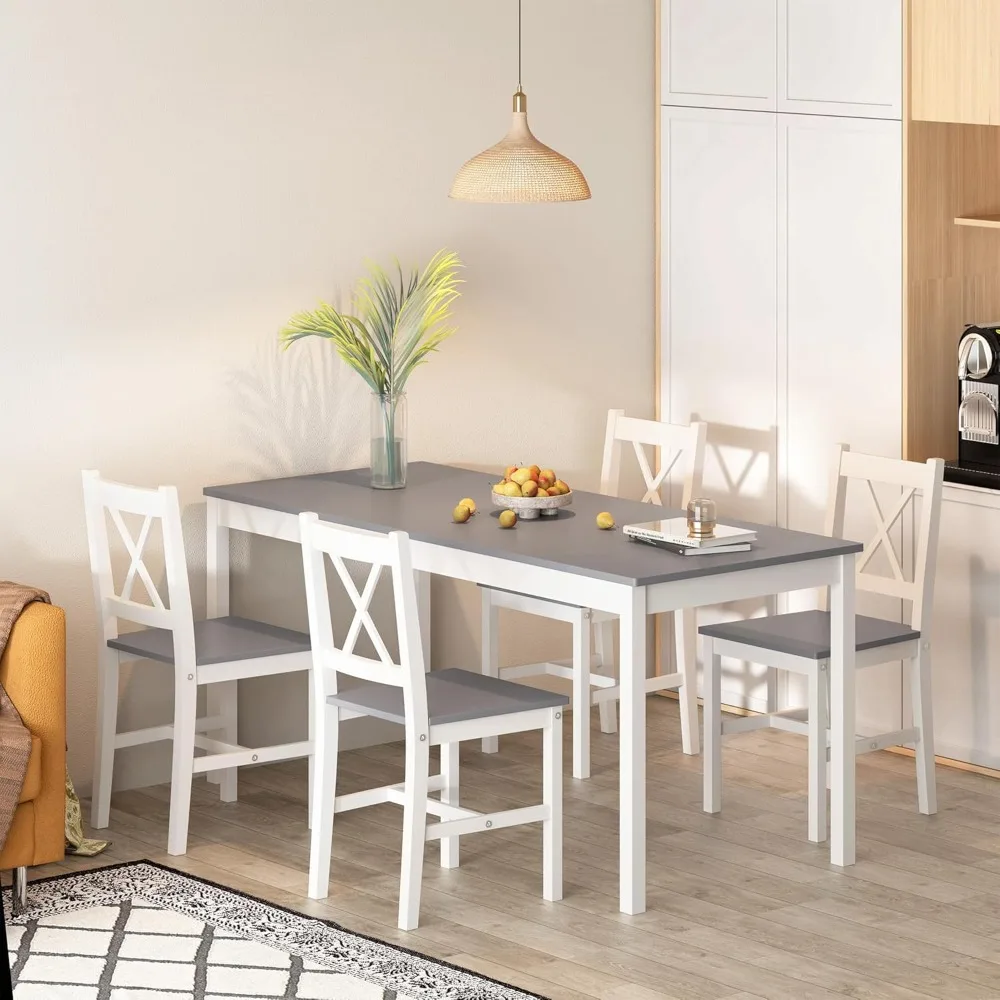 Dining Table Set 42.5 Inch Wood Dining Table Set With 4 Chairs / 5 Piece Set, For Breakfast In Living Room, Kitchen Room
Dining Table Set 42.5 Inch Wood Dining Table Set With 4 Chairs / 5 Piece Set, For Breakfast In Living Room, Kitchen Room