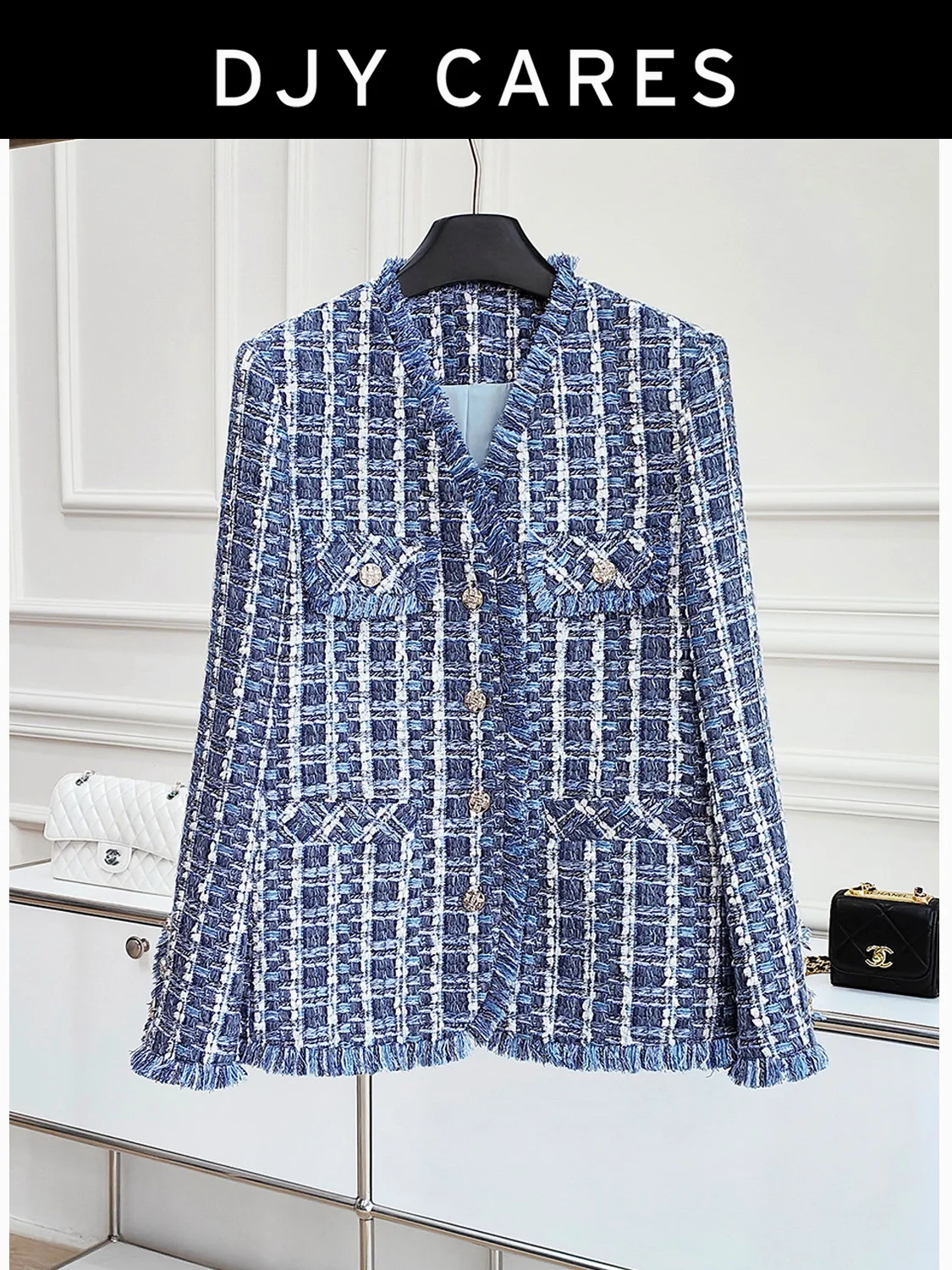 New Bold woolen elegant mid length jacket versatile top big size
New Bold woolen elegant mid length jacket versatile top big size
