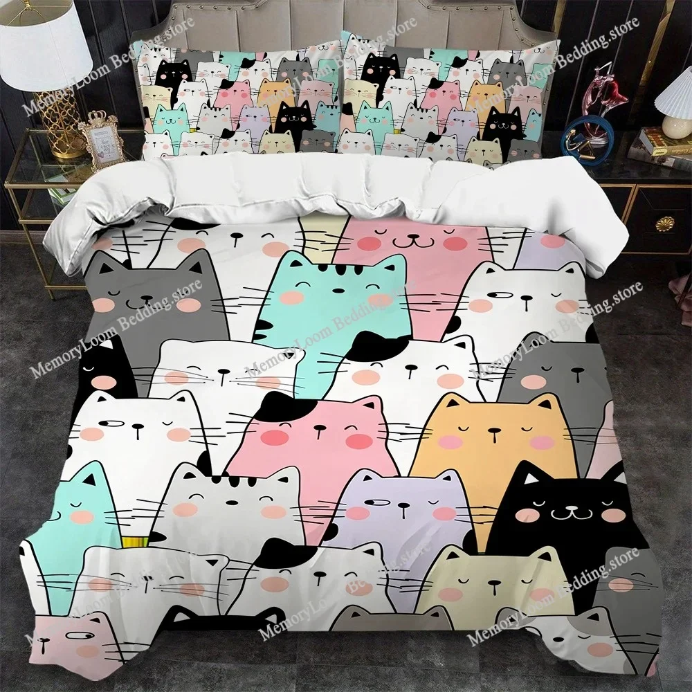 Cute Cartoon Cats Print Duvet Cover Set Home Style Bedding Soft Laundry Cotton Bed Four Seasons Student Dormitory Home Textile96
Cute Cartoon Cats Print Duvet Cover Set Home Style Bedding Soft Laundry Cotton Bed Four Seasons Student Dormitory Home Textile96