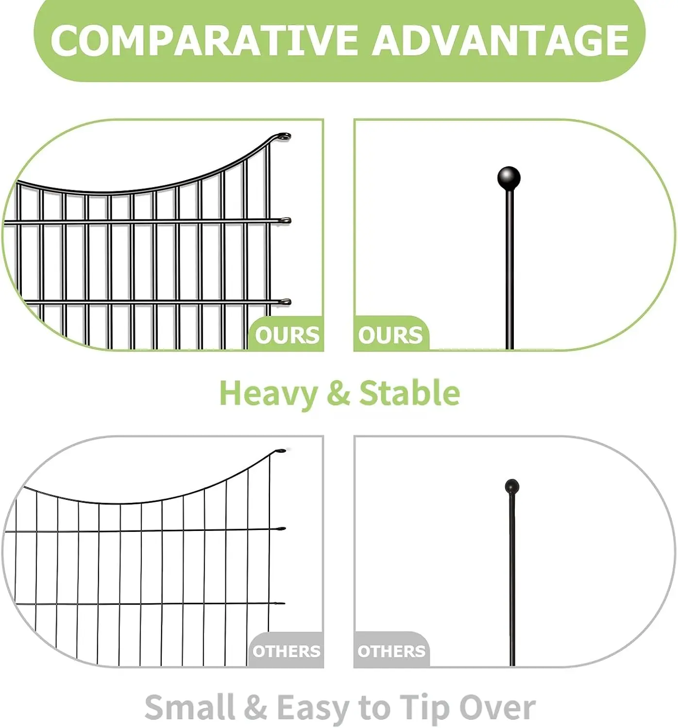 10 Panels Garden Fence Dog Fence Outdoor for Yard, 32in H x 23.6ft L Rustproof Metal Fencing with Ground Stakes | No Dig
10 Panels Garden Fence Dog Fence Outdoor for Yard, 32in H x 23.6ft L Rustproof Metal Fencing with Ground Stakes | No Dig