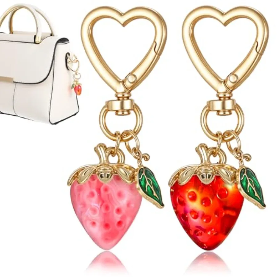 Cute Strawberry Keychain, Kawaii Bag Charms Heart Flower Daisy Key Chains Purse Keychain Accessories for Women, Girls
Cute Strawberry Keychain, Kawaii Bag Charms Heart Flower Daisy Key Chains Purse Keychain Accessories for Women, Girls