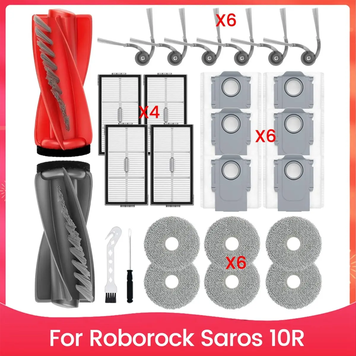 A17G Replacement Parts for Roborock Saros 10R Robot Vacuum Main Side Brush Hepa Filter Mop Pads Dust Bags
A17G Replacement Parts for Roborock Saros 10R Robot Vacuum Main Side Brush Hepa Filter Mop Pads Dust Bags