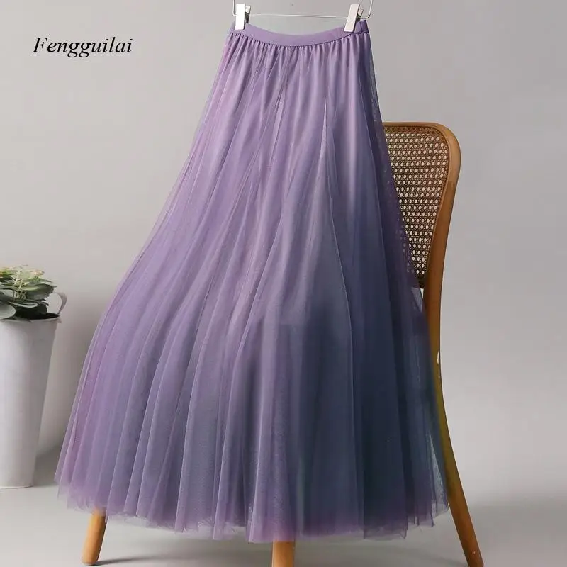Elegant Women's Purple Tulle Skirt Long A-Line Mesh Skirt for Evening Party & Wedding
Elegant Women's Purple Tulle Skirt Long A-Line Mesh Skirt for Evening Party & Wedding