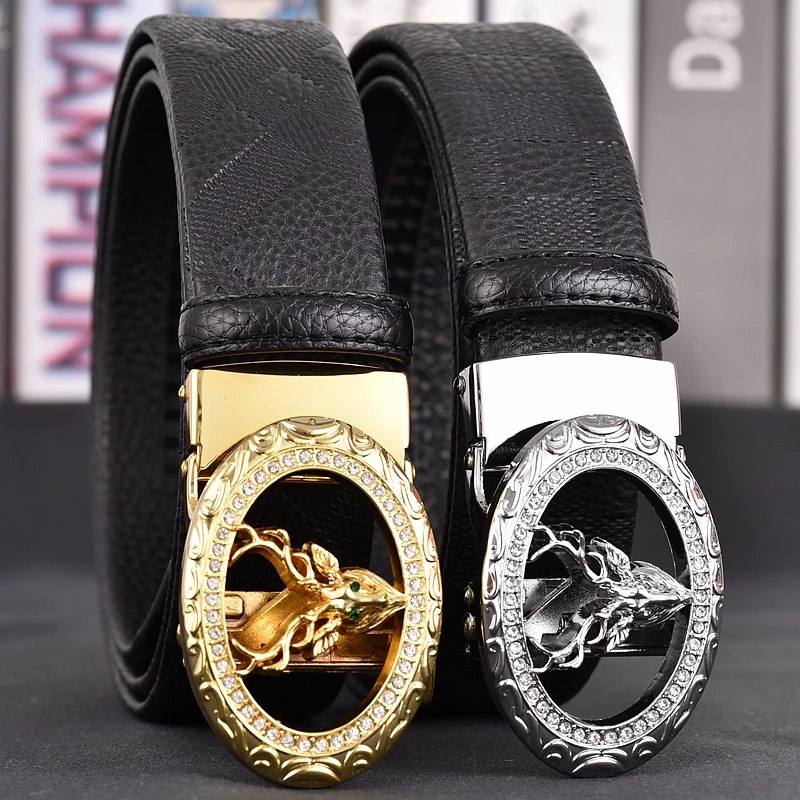 High quality genuine leather men's belt, luxury brand designer belt, animal pattern belt with diamond automatic buckle belt
High quality genuine leather men's belt, luxury brand designer belt, animal pattern belt with diamond automatic buckle belt