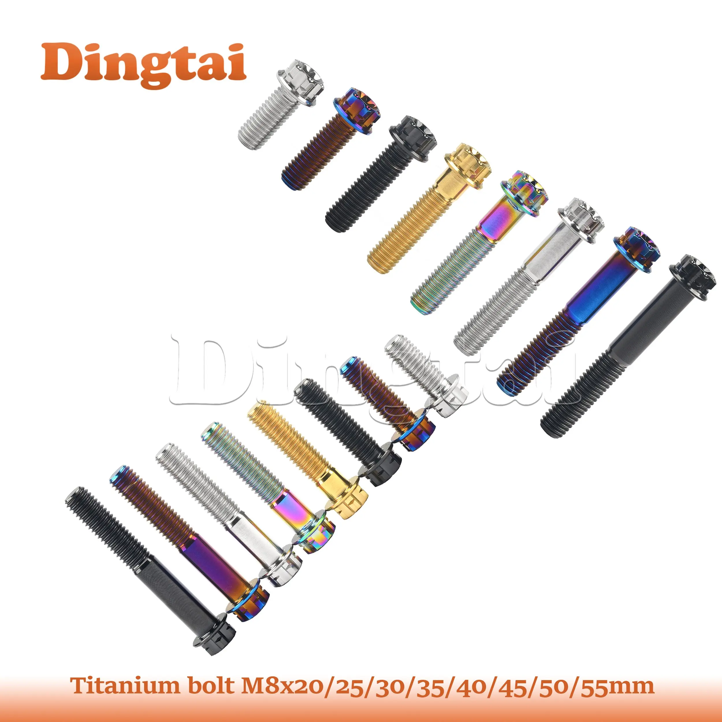 Dingtai Titanium Bolts M8X20/ 25/ 30/ 35 /40 /45 /50/ 55mm Torx Flange for Motor Bike Disc Brake
Dingtai Titanium Bolts M8X20/ 25/ 30/ 35 /40 /45 /50/ 55mm Torx Flange for Motor Bike Disc Brake