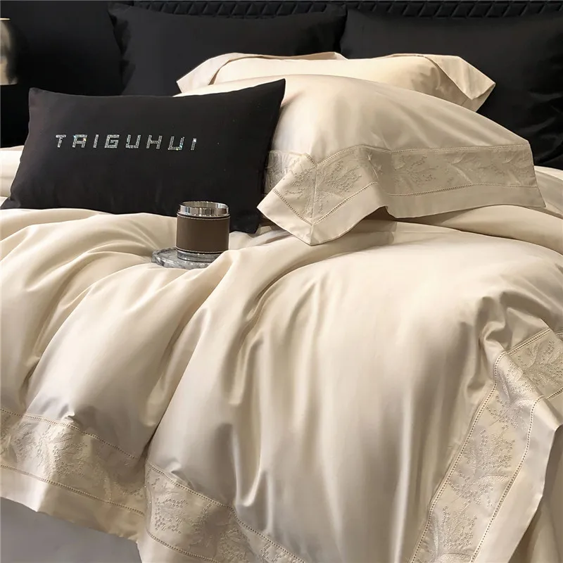 Luxury Solid Color Embroidery Bedding Set Premium 1000TC Egyptian Cotton Duvet Cover Bed Sheet/Fitted Sheet Pillowcases 4Pcs
Luxury Solid Color Embroidery Bedding Set Premium 1000TC Egyptian Cotton Duvet Cover Bed Sheet/Fitted Sheet Pillowcases 4Pcs
