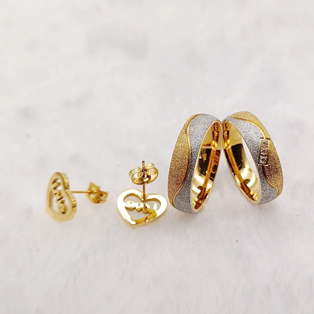 Серьги для мужа и жены, комплекты свадебных обручальных колец, женские пары, ювелирные изделия из 24-каратного золота, кольцо из нержавеющей стали
Серьги для мужа и жены, комплекты свадебных обручальных колец, женские пары, ювелирные изделия из 24-каратного золота, кольцо из нержавеющей стали