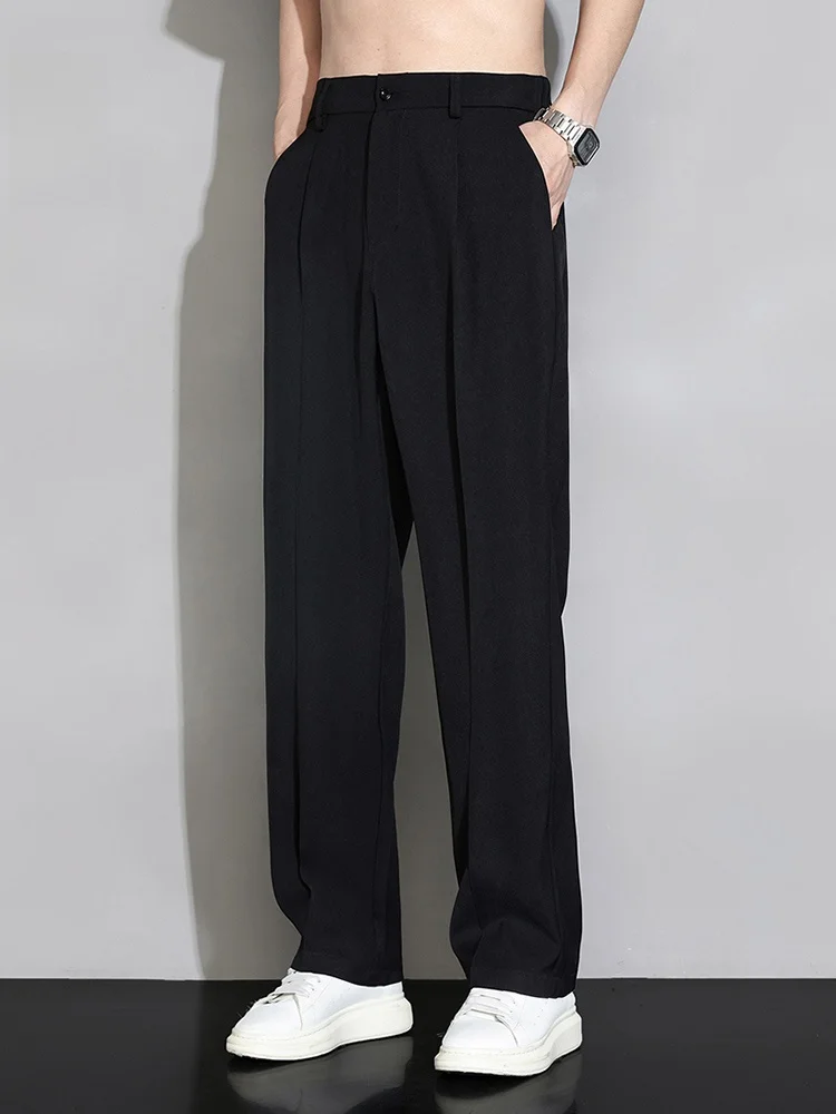 Rampo Pure Color Ice Silk Casual Pants Men's Summer Thin Loose Straight Wide Leg Black Western Pants Drapey Comfortable Trousers
Rampo Pure Color Ice Silk Casual Pants Men's Summer Thin Loose Straight Wide Leg Black Western Pants Drapey Comfortable Trousers