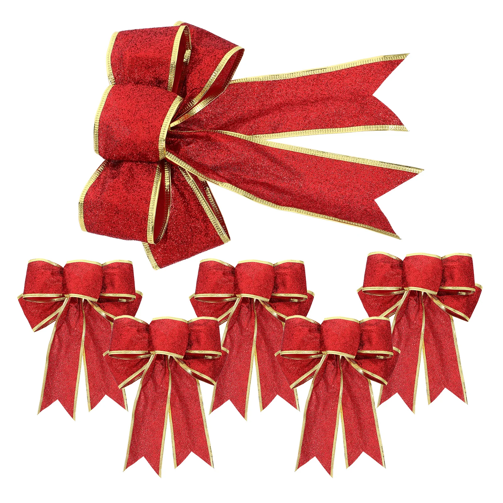 6 Pcs Gold Edge Bows 23cm Decorative Glitter Ribbon for Christmas Tree Birthday Party Wedding Decor Accessories
6 Pcs Gold Edge Bows 23cm Decorative Glitter Ribbon for Christmas Tree Birthday Party Wedding Decor Accessories