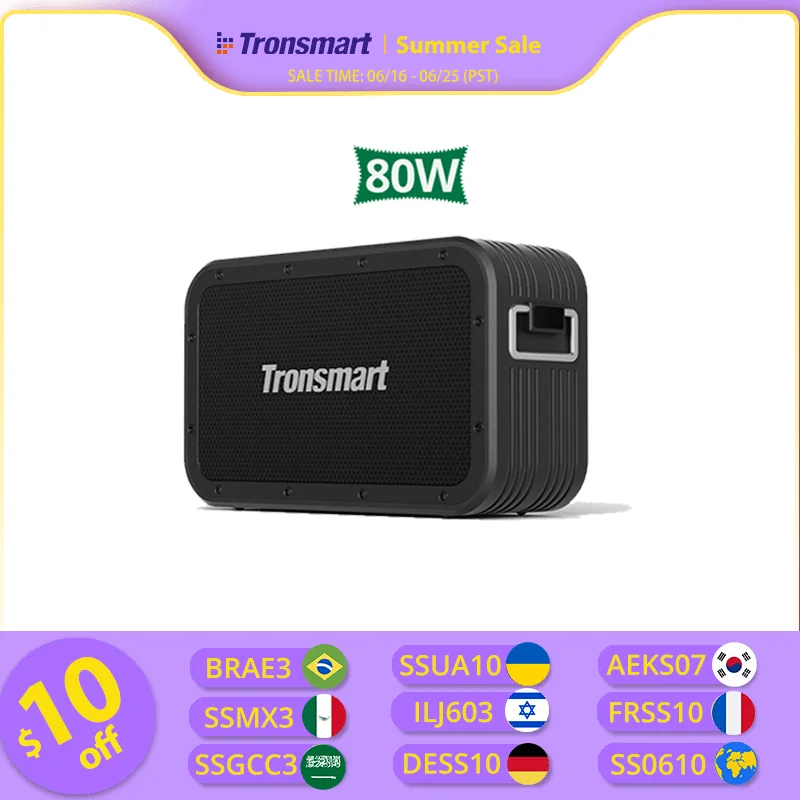 Tronsmart Force Max Speaker 80W Powerful Bluetooth Speaker with TWS, Bluetooth 5.0, Waterproof IPX6, Built-in Powerbank
Tronsmart Force Max Speaker 80W Powerful Bluetooth Speaker with TWS, Bluetooth 5.0, Waterproof IPX6, Built-in Powerbank