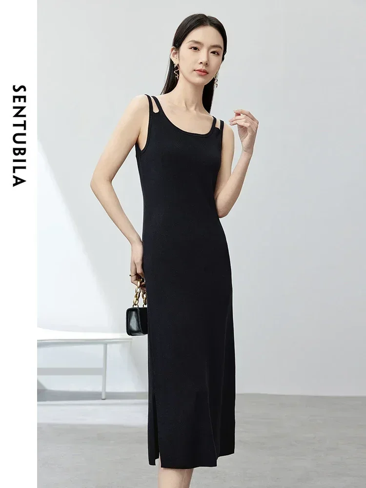 SENTUBILA Hollow Out Double Shoulder Straps Sleeveless Tank Dress 2025 Summer O-neck Straight Camisole Black Dresses W42L54427
SENTUBILA Hollow Out Double Shoulder Straps Sleeveless Tank Dress 2025 Summer O-neck Straight Camisole Black Dresses W42L54427