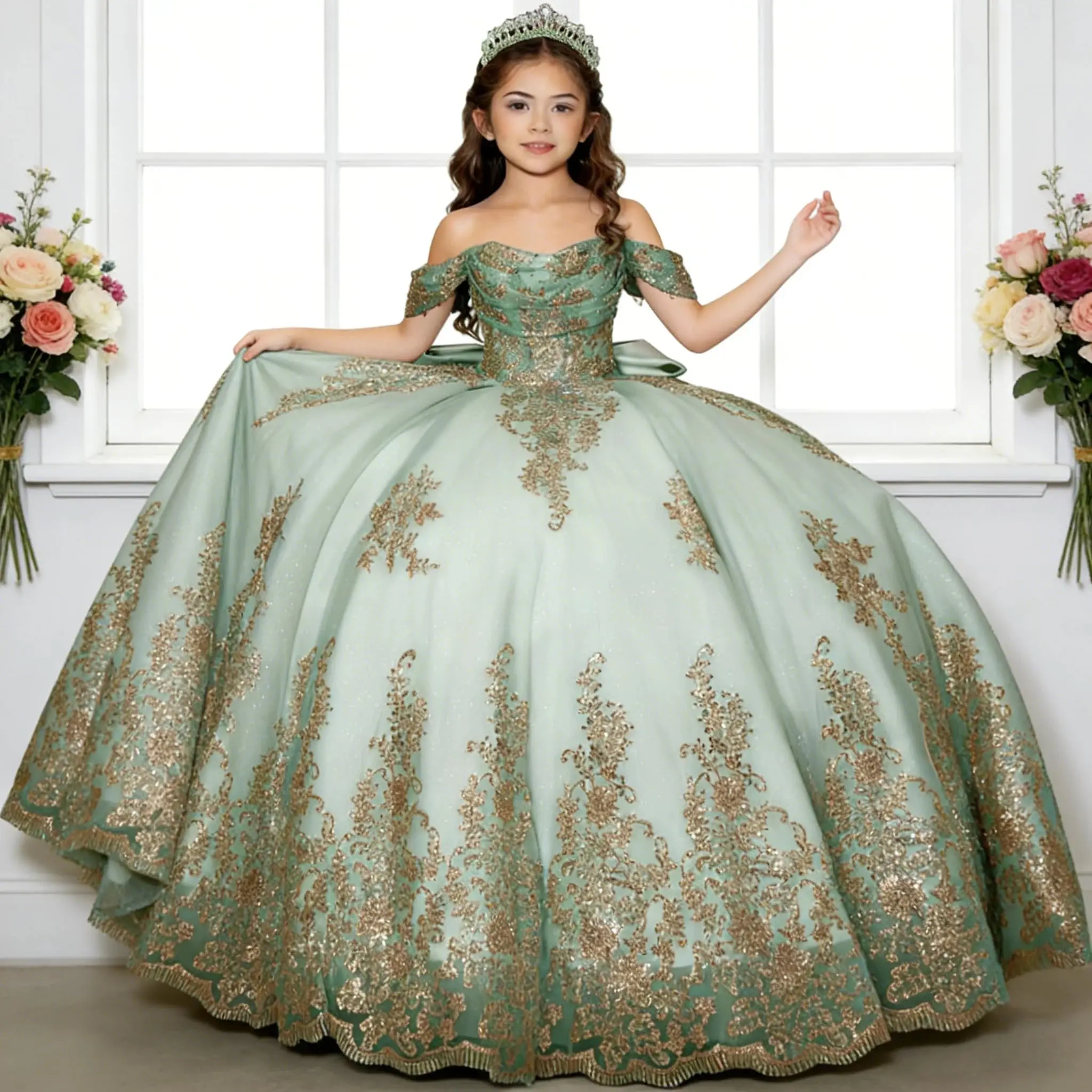 Customized Luxury Flower Girl Dress For Wedding Appliques Floor Length With Long Train Elegant Princess Birthday Pageant Gown
Customized Luxury Flower Girl Dress For Wedding Appliques Floor Length With Long Train Elegant Princess Birthday Pageant Gown