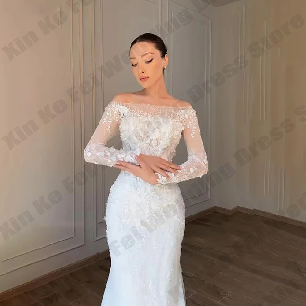 2026 Flared Sleeve 3D Flower Mermaid Wedding Dress Off Shoulder Lace Appliques Bridal Gown Customized Backless Bride Dress Robe
2026 Flared Sleeve 3D Flower Mermaid Wedding Dress Off Shoulder Lace Appliques Bridal Gown Customized Backless Bride Dress Robe