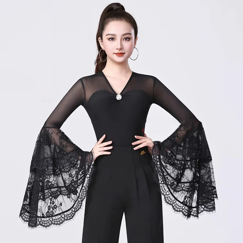 2025 New Modern Dance Tops Women Performance Ballroom Dance Leotard Long Sleeve Lace Waltz Blouse Latin Dance Costumes
2025 New Modern Dance Tops Women Performance Ballroom Dance Leotard Long Sleeve Lace Waltz Blouse Latin Dance Costumes