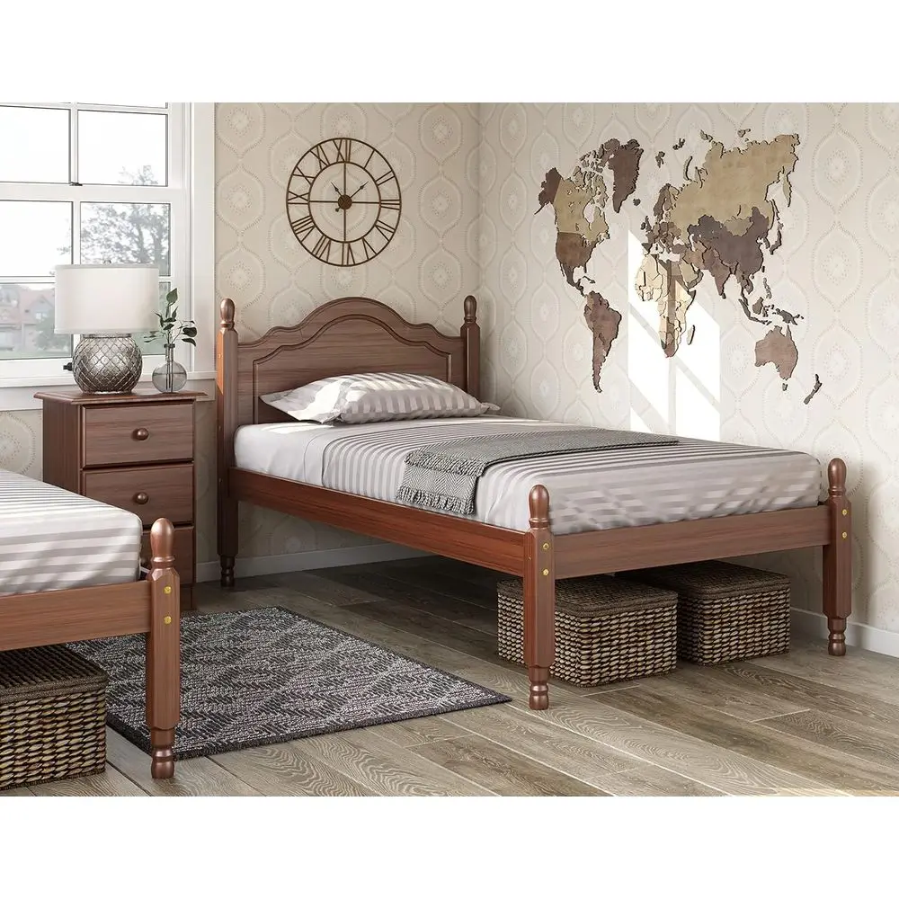 Twin Size Solid Wood Platform Bed, Mocha Finish
Twin Size Solid Wood Platform Bed, Mocha Finish
