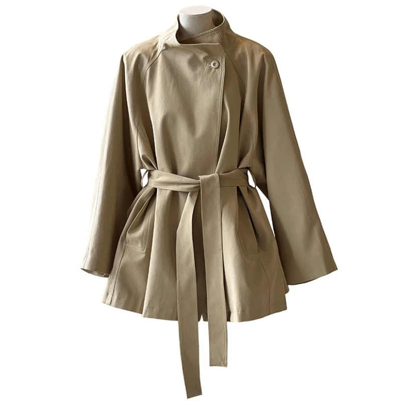 Fashion Jackets for Women with Belt Trench Coat Single Button Stand Up Collar Jacket Cotton Spring Autumn Clothing New 2025
Fashion Jackets for Women with Belt Trench Coat Single Button Stand Up Collar Jacket Cotton Spring Autumn Clothing New 2025