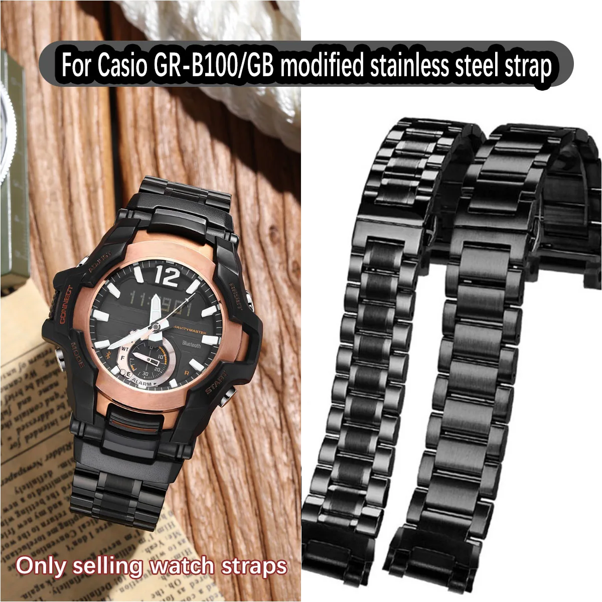B100 Metal Strap adapter For Casio 5536 G-Shock GR-B100/GB Stainless Steel Watchband Modified Men Aviation Milan mesh belt Black
B100 Metal Strap adapter For Casio 5536 G-Shock GR-B100/GB Stainless Steel Watchband Modified Men Aviation Milan mesh belt Black