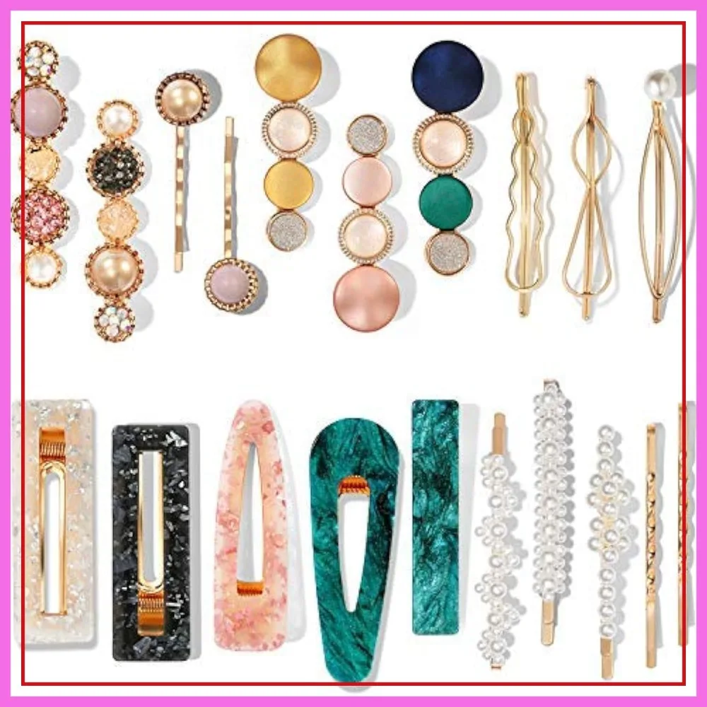 20 Pcs Acrylic Pearl Hair Clips Set, Cute Barrettes Bobby Pins Boho Hairpins for Women
20 Pcs Acrylic Pearl Hair Clips Set, Cute Barrettes Bobby Pins Boho Hairpins for Women