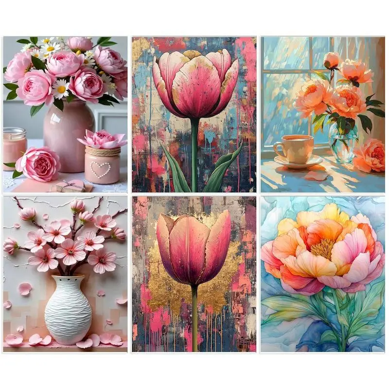GATYZTORY Pink Flowers Painting By Number Kits Home Decoration Pictures Paint By Number HandPainted Artwork Personalized Gift
GATYZTORY Pink Flowers Painting By Number Kits Home Decoration Pictures Paint By Number HandPainted Artwork Personalized Gift