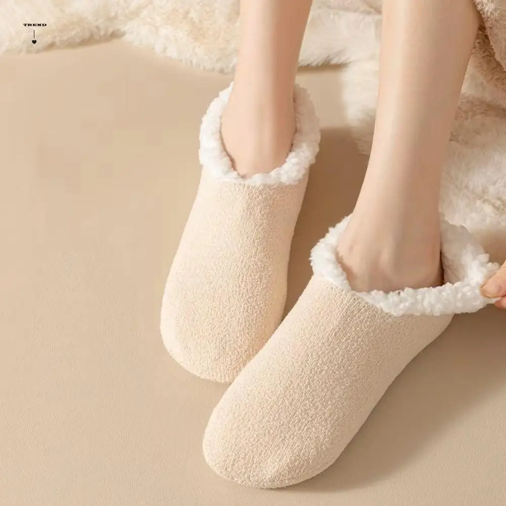 Утолщенные носки из овечьей шерсти, однотонные мягкие носки-тапочки для сна, нескользящая подошва, устойчивые к царапинам носки из овечьего флиса
Утолщенные носки из овечьей шерсти, однотонные мягкие носки-тапочки для сна, нескользящая подошва, устойчивые к царапинам носки из овечьего флиса