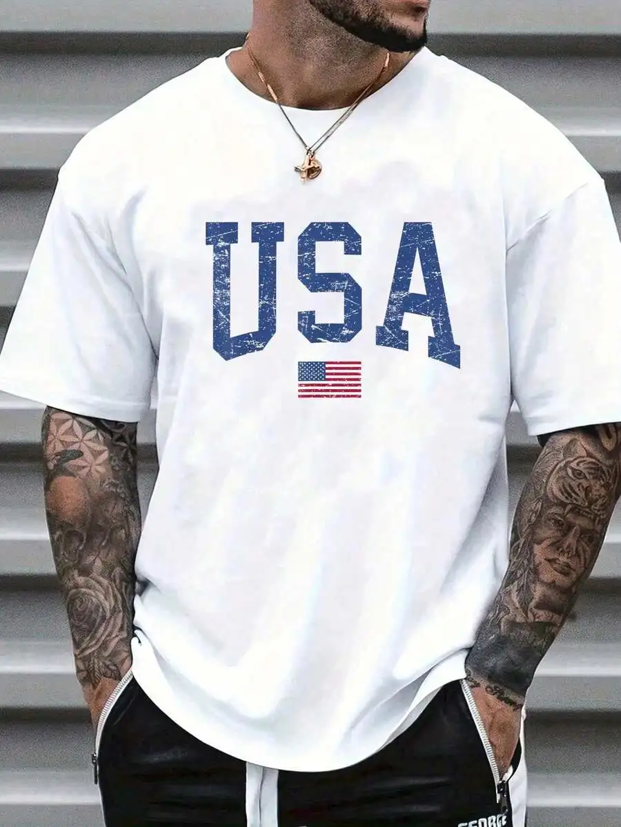 American Flag Distressed Graphic Tee 100% Cotton Short Sleeve Crew Neck Casual T-Shirt For Men And Women
American Flag Distressed Graphic Tee 100% Cotton Short Sleeve Crew Neck Casual T-Shirt For Men And Women