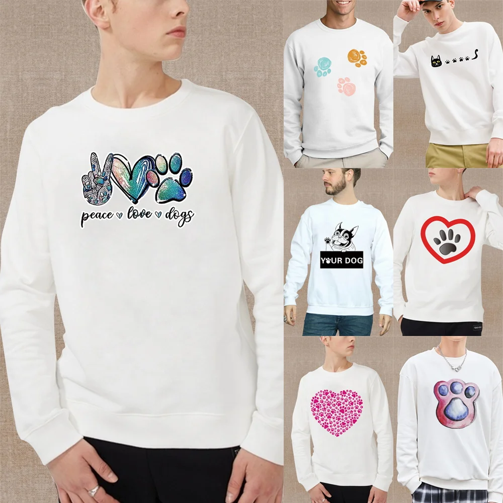 Commuter Long Sleeve Sweatshirt Unisex Basic Clothing White Pullover Casual Cartoon Animal Footprint Pattern Warm Hoodie S-XXL
Commuter Long Sleeve Sweatshirt Unisex Basic Clothing White Pullover Casual Cartoon Animal Footprint Pattern Warm Hoodie S-XXL