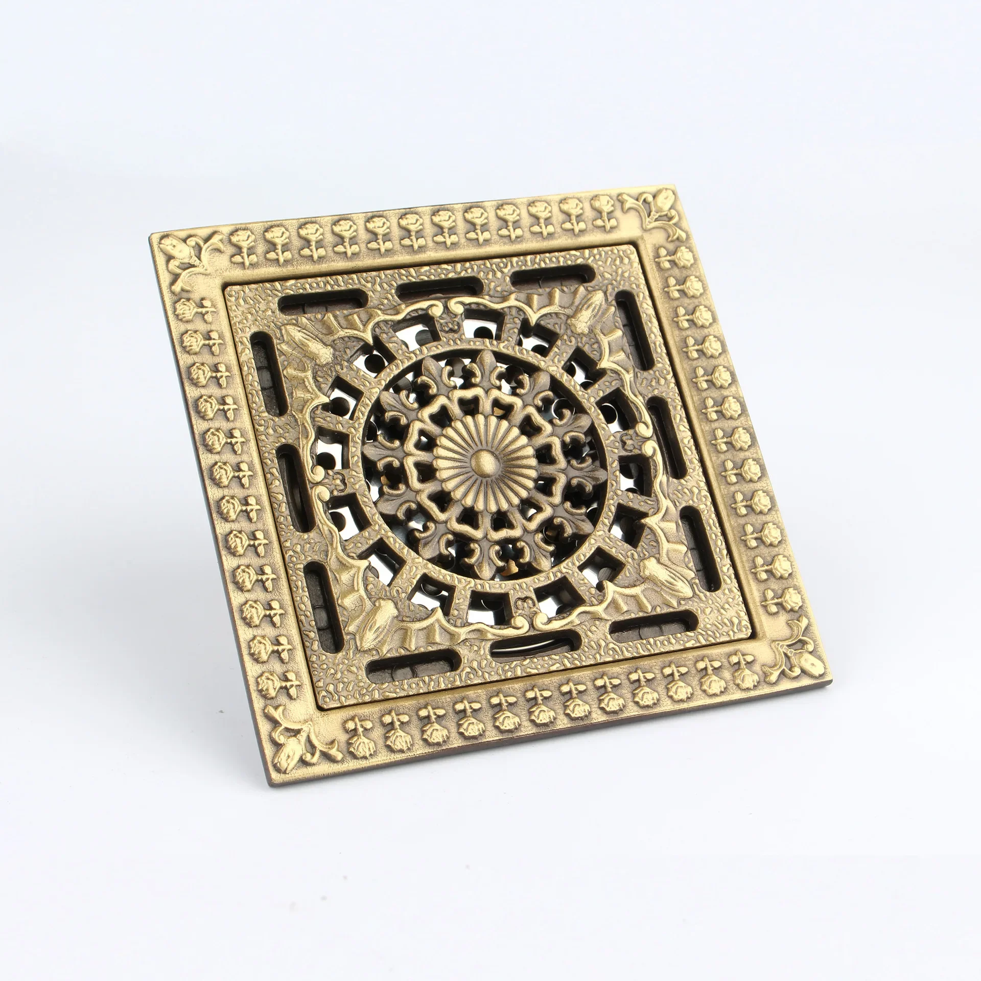 European-style Antique 12x12cm Carved Antique Flower Deodorant Floor Drain Bathroom Shower Room Balcony Floor Drain
European-style Antique 12x12cm Carved Antique Flower Deodorant Floor Drain Bathroom Shower Room Balcony Floor Drain