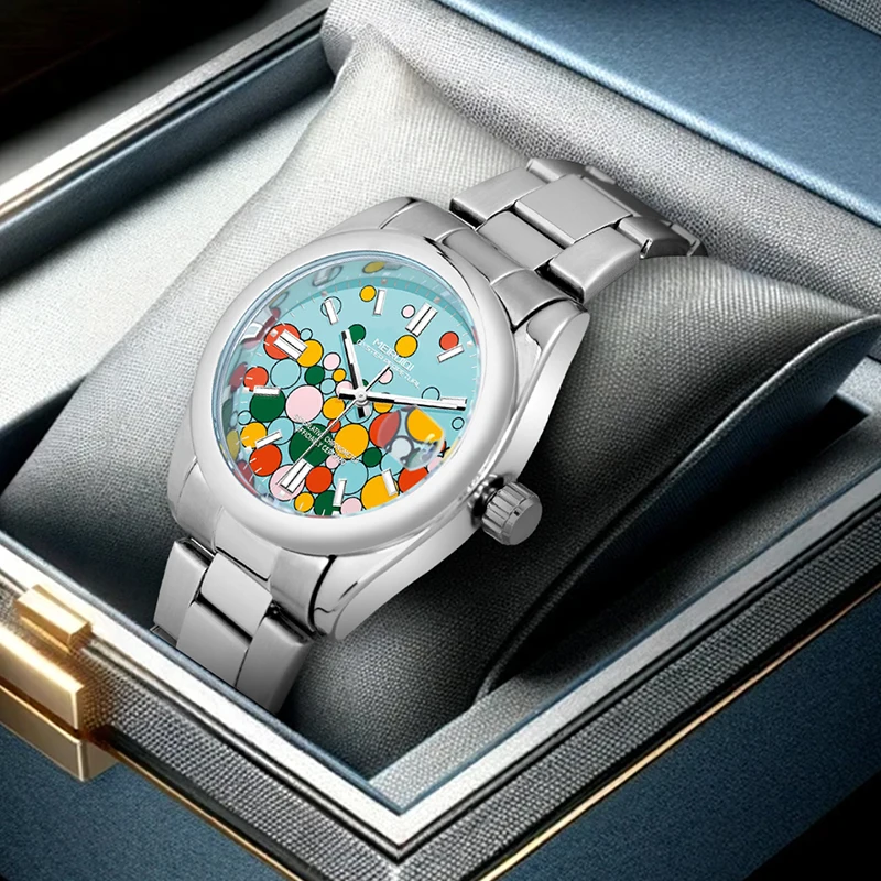 Женские повседневные модные механические часы с мультяшным воздушным шаром и календарем в полоску, серебряный корпус, серебряный ремешок
Женские повседневные модные механические часы с мультяшным воздушным шаром и календарем в полоску, серебряный корпус, серебряный ремешок