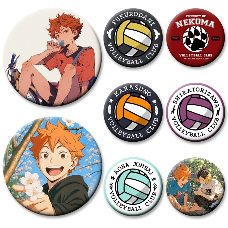 Round Snap-in Brooches Anime Haikyuu Lapel Pins Hinata Shoyo Tobio Kageyama Yu Nishinoya Cartoon Badge Backpack Accessories Gift
Round Snap-in Brooches Anime Haikyuu Lapel Pins Hinata Shoyo Tobio Kageyama Yu Nishinoya Cartoon Badge Backpack Accessories Gift