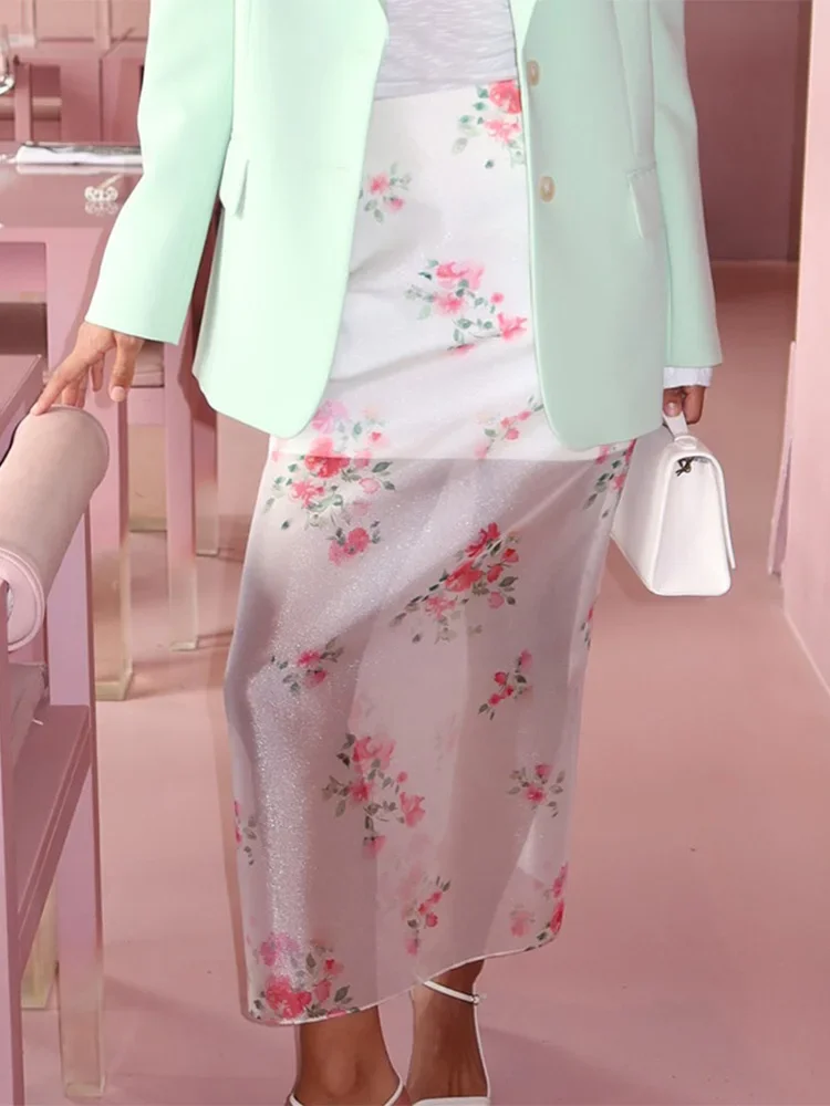 2025 Mesh Print Skirts For Women Summer Fashion Flower High Waist Slit Skirt Vacation Casual See Through Party Maxi Skirts
2025 Mesh Print Skirts For Women Summer Fashion Flower High Waist Slit Skirt Vacation Casual See Through Party Maxi Skirts