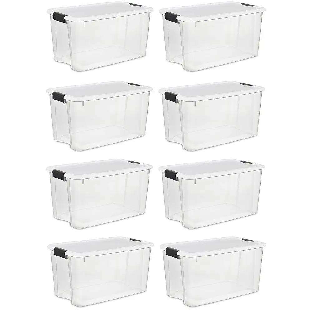 19889804 70 Quart 66 Liter Ultra Latch Box, Clear with a White Lid and Black Latches, 8Pack
19889804 70 Quart 66 Liter Ultra Latch Box, Clear with a White Lid and Black Latches, 8Pack