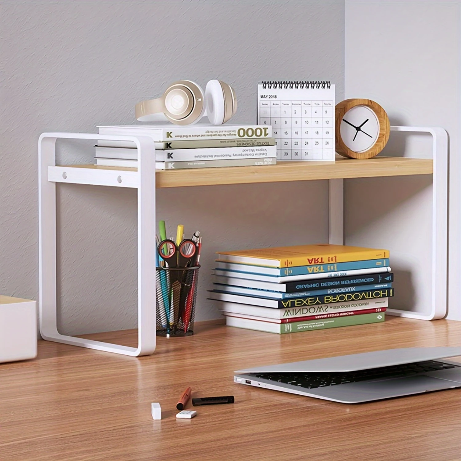 1pc Wooden Desktop Bookshelf - Adjustable Height, Tiered, Multi-Layer, Stationery Holder, Computer Racks, Office Accessories, S
1pc Wooden Desktop Bookshelf - Adjustable Height, Tiered, Multi-Layer, Stationery Holder, Computer Racks, Office Accessories, S