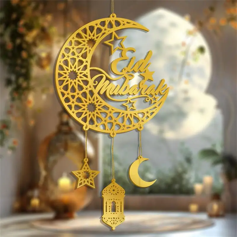 Eid Mubarak Acrylic Pendant Gold Moon Star Ramadan Hanging Decor Eid Al Fitr Islamic Muslim Party Supplies Eid Festival Pendant
Eid Mubarak Acrylic Pendant Gold Moon Star Ramadan Hanging Decor Eid Al Fitr Islamic Muslim Party Supplies Eid Festival Pendant