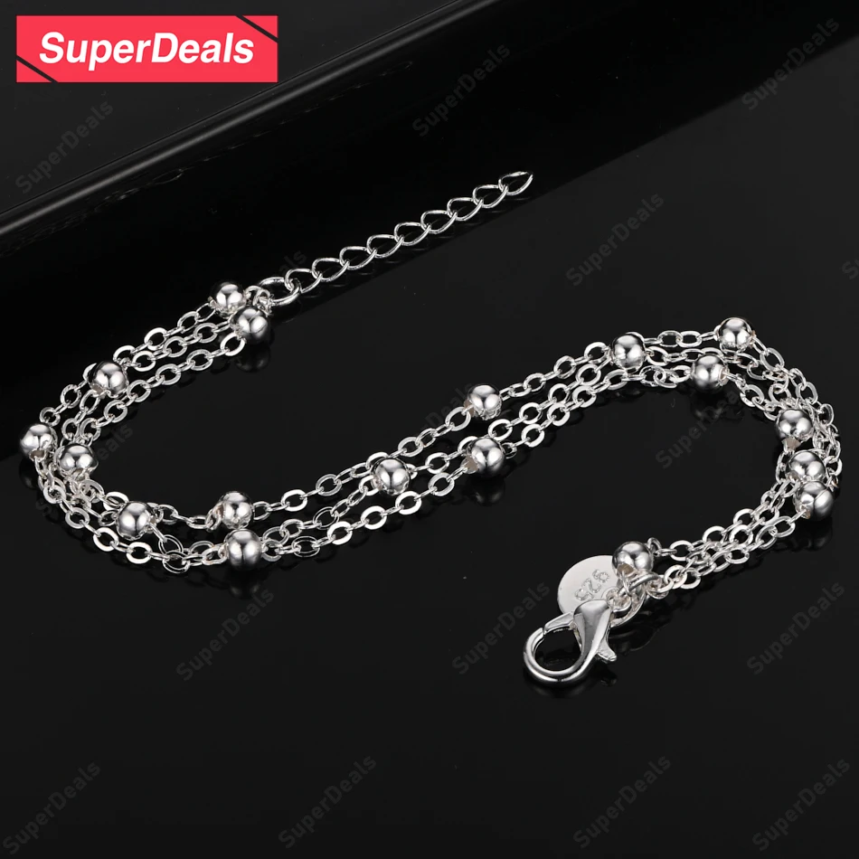 SuperDeals Round Smooth Beads 925 Sterling Silver Men's Bracelet Women's Wedding Party Birthday Gift Nice Jewelry Accessories
SuperDeals Round Smooth Beads 925 Sterling Silver Men's Bracelet Women's Wedding Party Birthday Gift Nice Jewelry Accessories
