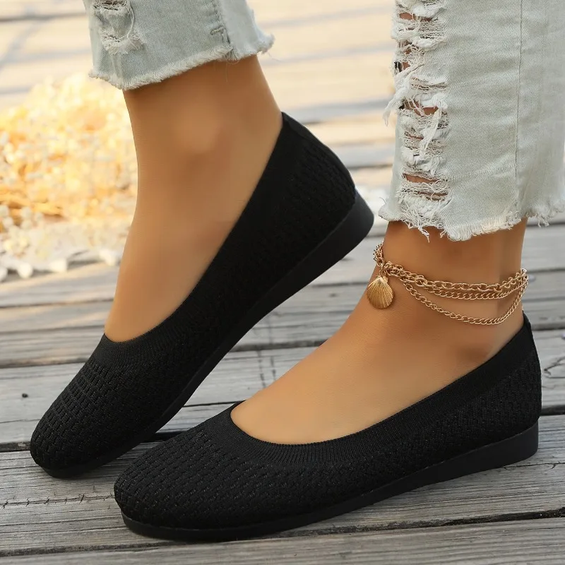 Women Round Toe Flat Shoes New Solid Color Knitted Slip on Sneakers Women Casual Breathable Ballet Flat Loafers Shoes Women
Women Round Toe Flat Shoes New Solid Color Knitted Slip on Sneakers Women Casual Breathable Ballet Flat Loafers Shoes Women