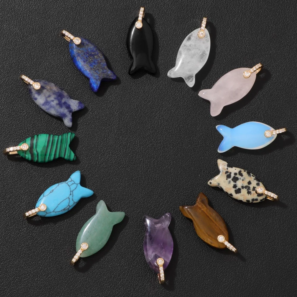 2PCS Fish Shape Stone Pendant Natural Amethyst Opal Turquoise Malachite Healing Charms For Jewelry Making DIY Necklace Earrings
2PCS Fish Shape Stone Pendant Natural Amethyst Opal Turquoise Malachite Healing Charms For Jewelry Making DIY Necklace Earrings