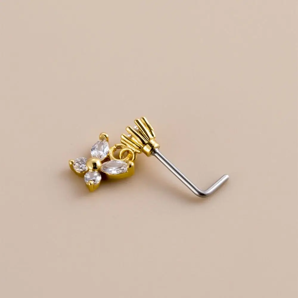 Stainless Steel Piercing Nose Studs Crystal Zircon L Screw Rod Butterfly Pendant Nose Ring Goth Pierc Body Jewelry Daily Wear
Stainless Steel Piercing Nose Studs Crystal Zircon L Screw Rod Butterfly Pendant Nose Ring Goth Pierc Body Jewelry Daily Wear