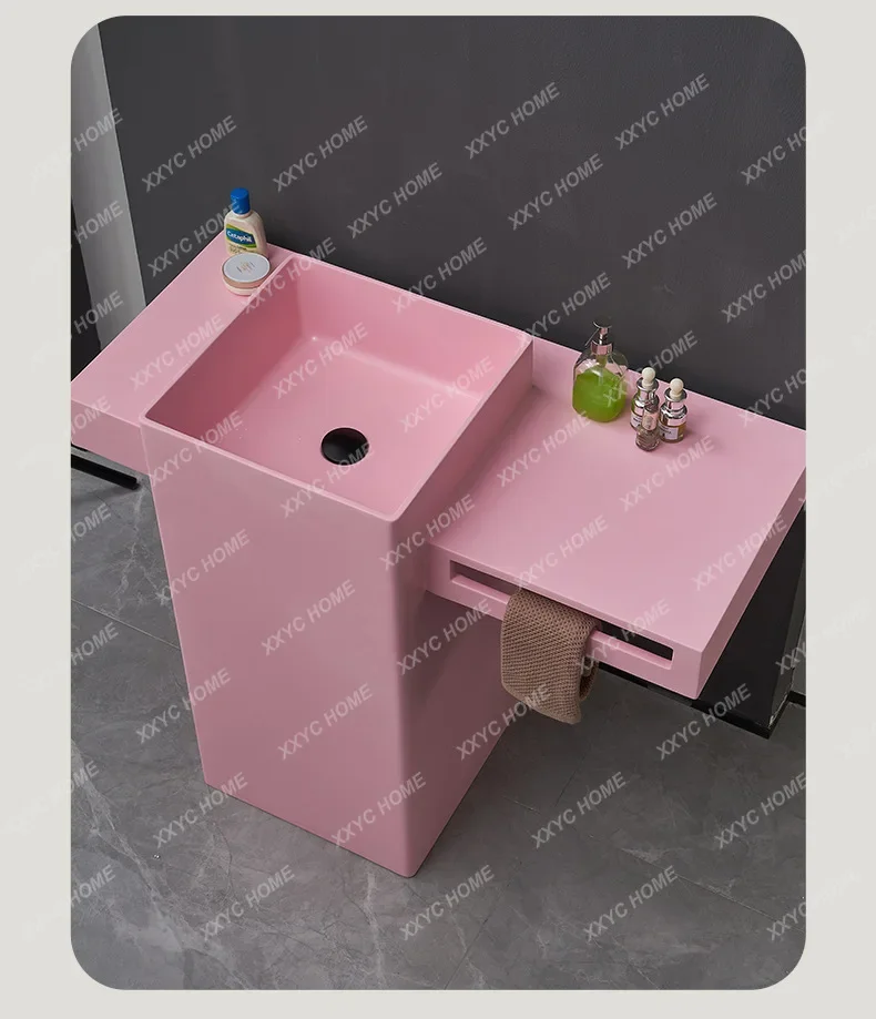 Creative integrated column basin floor-to-ceiling artificial stone, bathroom pink square, household
Creative integrated column basin floor-to-ceiling artificial stone, bathroom pink square, household
