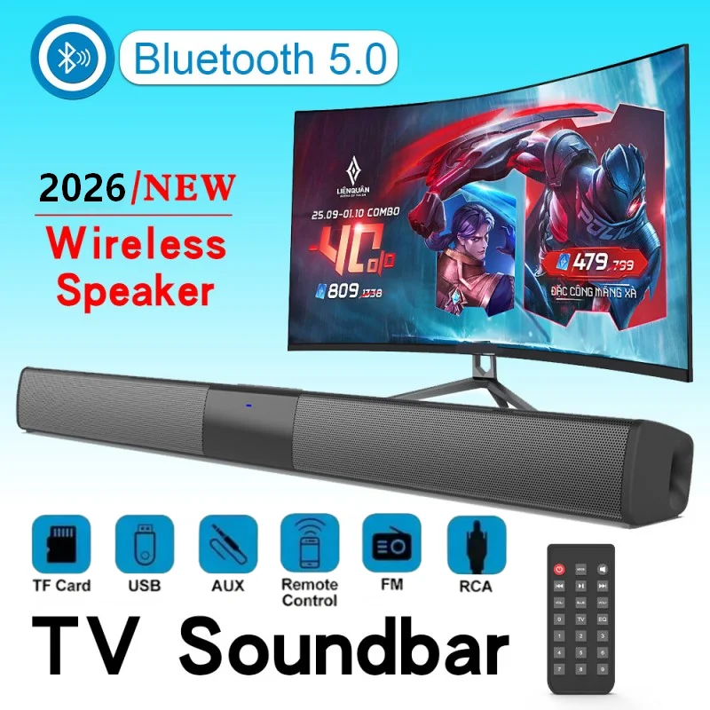 BS-28B TWS Bluetooth Desktop Soundbar Speakers Support RCA AUX TF-Card 3D Stereo Surround Sound Home Theater With Remote Control
BS-28B TWS Bluetooth Desktop Soundbar Speakers Support RCA AUX TF-Card 3D Stereo Surround Sound Home Theater With Remote Control