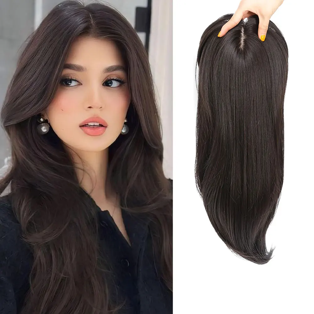 18 Inch Short Wavy Medium Chestnut Brown Hair Topper, Breathable Lightweight Synthetic Base, Natural Volume Full Scalp Coverage
18 Inch Short Wavy Medium Chestnut Brown Hair Topper, Breathable Lightweight Synthetic Base, Natural Volume Full Scalp Coverage