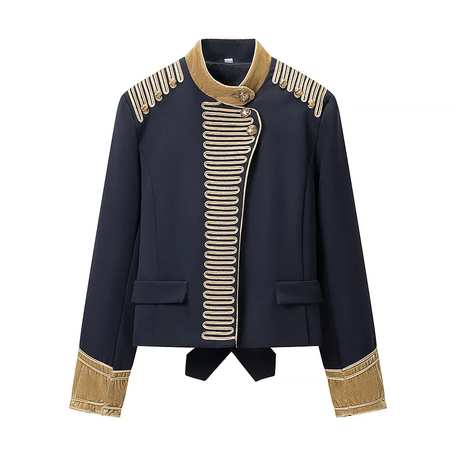 2026 New Arrival Women's British Style Short Jacket Gold Embroidery Contrast Trim Stand Collar Vintage Elegant Daily Commuter
2026 New Arrival Women's British Style Short Jacket Gold Embroidery Contrast Trim Stand Collar Vintage Elegant Daily Commuter